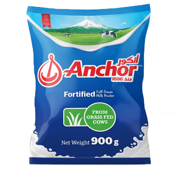 ANCHOR FULL CREAM MILK POWDER POUCH 900GM