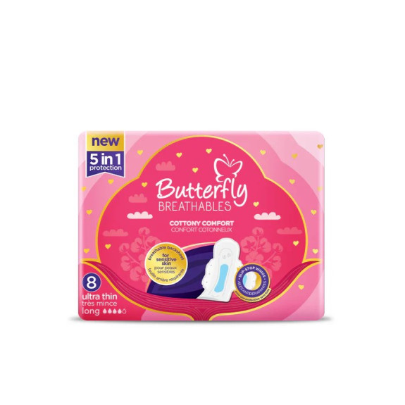 BUTTERFLY BREATHABLES ULTRA COTTONY L 8PCS