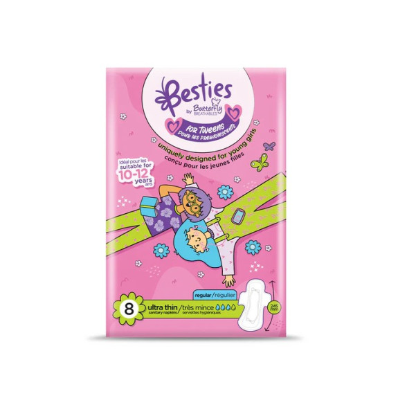 BUTTERFLY ULTRA THIN COTTONY TWEENS REGULAR 8PCS